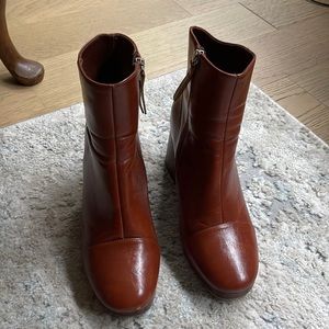 Brown Vegan Leather Booties
